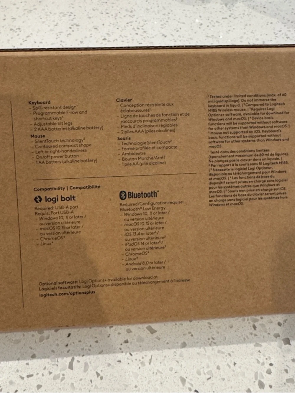 Logitech Wireless Keyboard and Mouse Combo in Brown Packaging